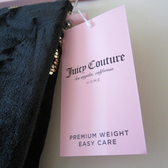 Juicy Couture Bee Crown Gold Black Throw Blanket Home - Picture 4 of 6